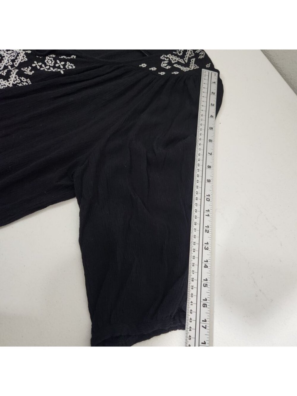 Dressbarn Dress Embroidered Boho Womens Tunic Top 2X Black - Picture 13 of 14